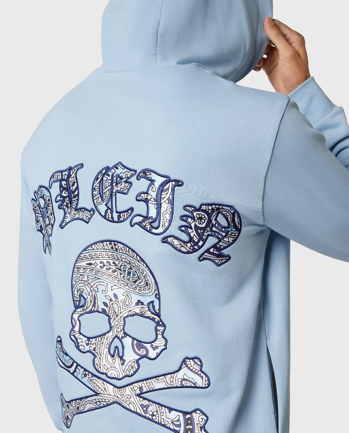 Синє готичне худі PHILIPP PLEIN в стилі Paisley