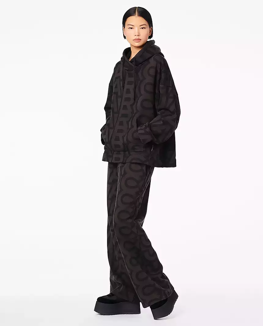 MARC JACOBS Сіра бавовняна толстовка The Monogram Oversize