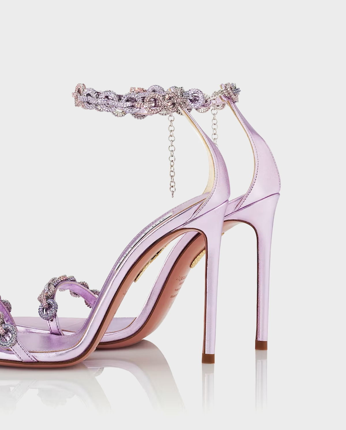 Сандалі на шпильці AQUAZZURA Purple Love Link