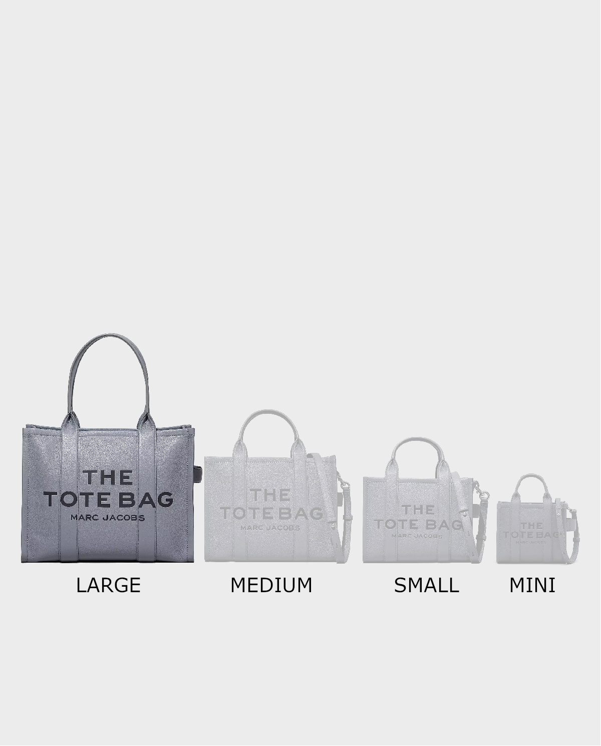 MARC JACOBS Серая кожаная сумка The Large Tote Bag  