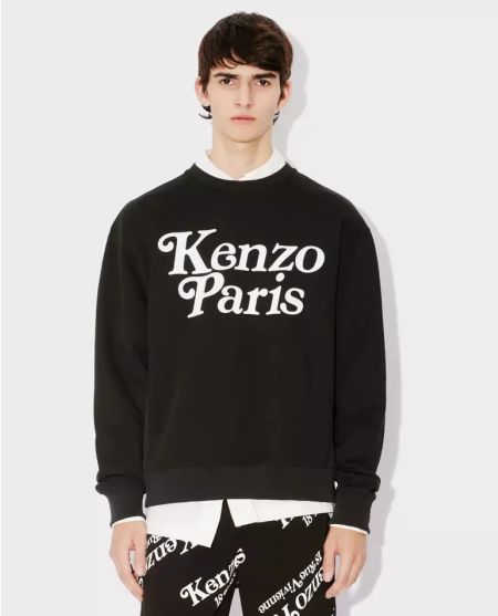 KENZO Чорна бавовняна толстовка з логотипом