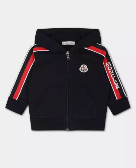 MONCLER KIDS Темно-синя толстовка з логотипом 0-3 роки