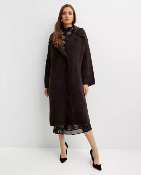 PINKO Коричневе хутро Uvaggio Cappotto