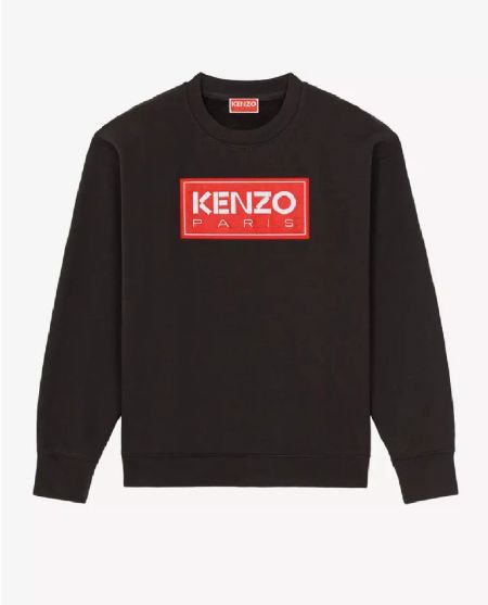 Бавовняний чорний світшот з логотипом KENZO