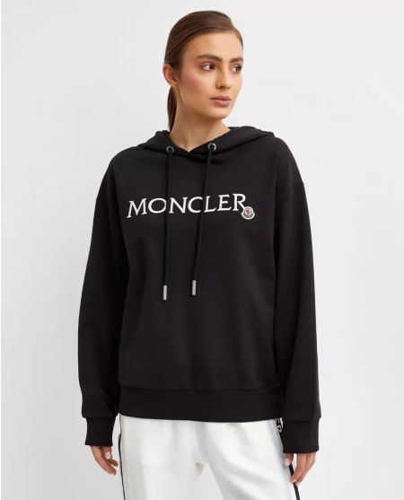 MONCLER Чорна толстовка з логотипом