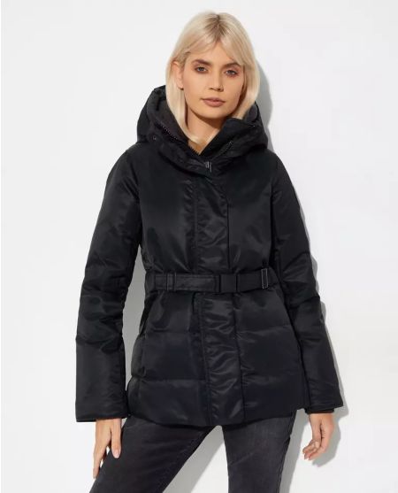 CANADA GOOSE Чорна куртка з поясом McKenna