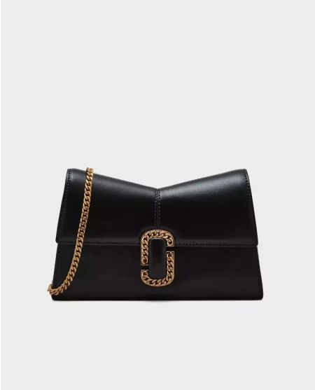 MARC JACOBS Чорний міні-клатч Гаманець-ланцюжок St. Marc