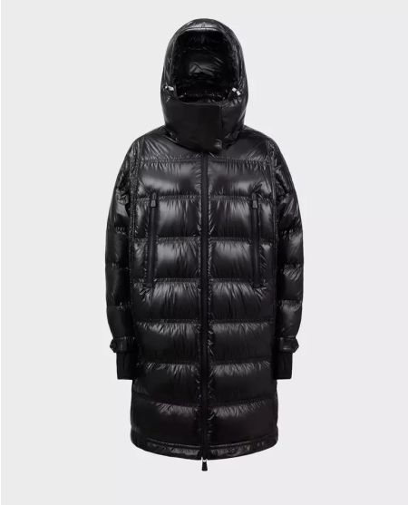 MONCLER Чорна стьобана парка