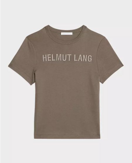 Футболка HELMUT LANG кольору хакі з логотипом