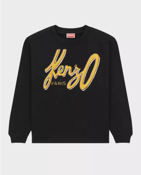 Світшот KENZO Чорний світшот з логотипом KENZO ARCHIVE