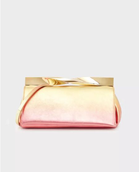 AQUAZZURA Райдужний металевий клатч Twist Clutch