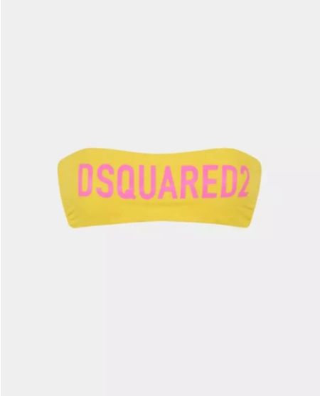 DSQUARED2 Жовтий топ-бікіні з логотипом