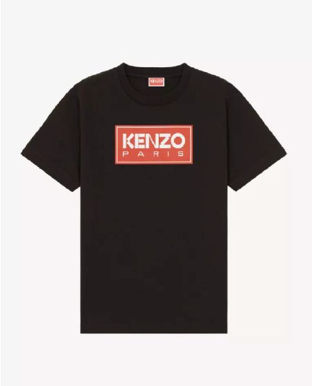 Бавовняна чорна футболка з логотипом KENZO