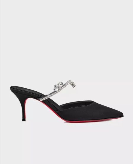 Шльопанці на шпильці CHRISTIAN LOUBOUTIN Black Planet Queen