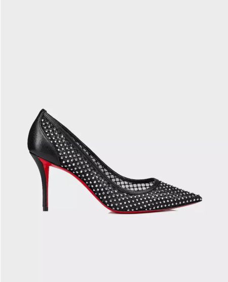 CHRISTIAN LOUBOUTIN Чорні шпильки з кристалами Apostropha