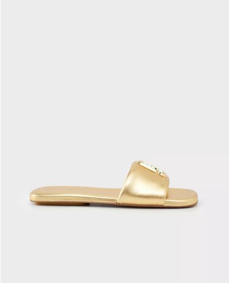 MARC JACOBS Золоті шльопанці J Marc Metallic Sandal