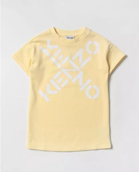 KENZO KIDS Жовта футболка з білим логотипом 4-10 років