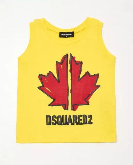 DSQUARED2 KIDS Жовта футболка з принтом 4-10 років