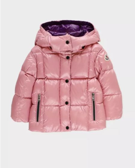 MONCLER KIDS Рожевий пуховик з логотипом 0-3 роки