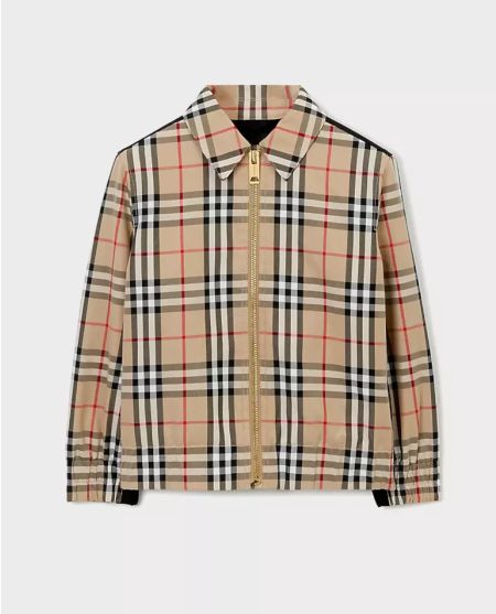 BURBERRY CHILDREN Бавовняна куртка в клітинку Harrington 4-12 років