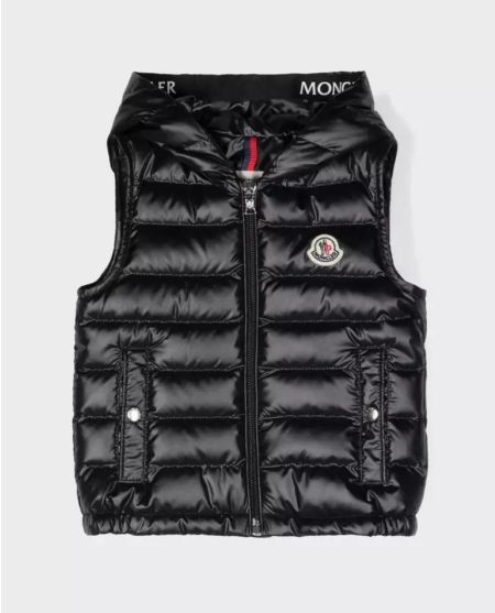 MONCLER KIDS Чорна стьобана жилетка