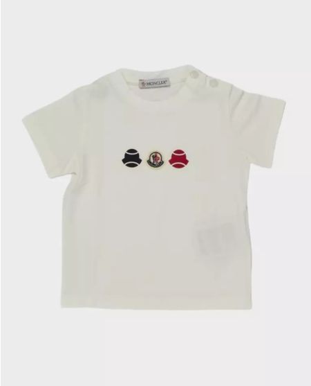 MONCLER KIDS Біла футболка з логотипом