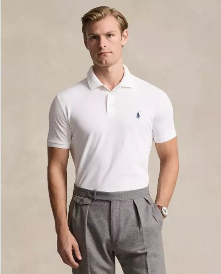 RALPH LAUREN Біла сорочка-поло Slim Fit на замовлення