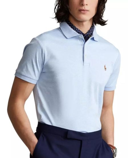 RALPH LAUREN Синя сорочка-поло Slim Fit на замовлення