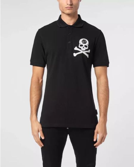 Сорочка-поло PHILIPP PLEIN Black SS Skull Bones