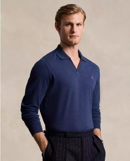 RALPH LAUREN Темно-синя блузка-поло в стилі Slim Fit на замовлення