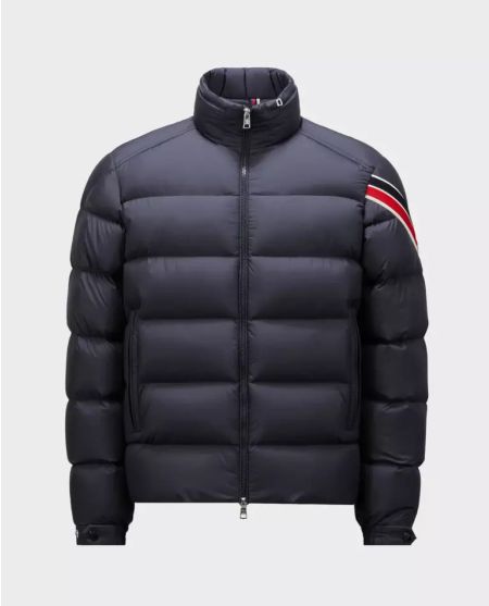 Темно-синя стьобана куртка MONCLER