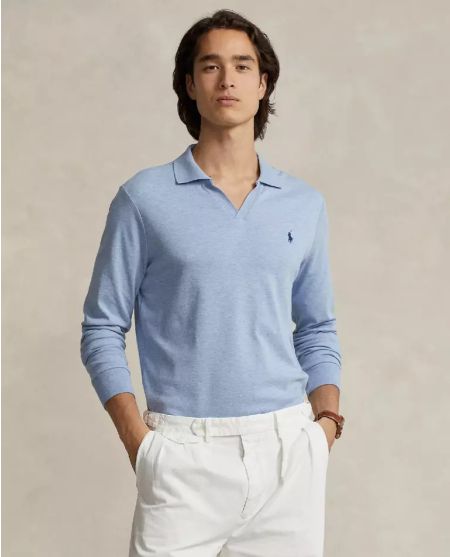 RALPH LAUREN Синя блузка-поло Slim Fit на замовлення