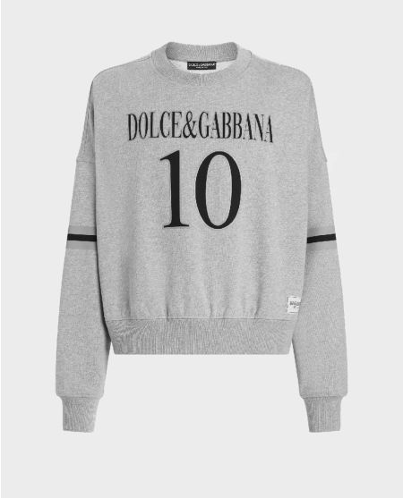 DOLCE & GABBANA Сірий бавовняний світшот із логотипом