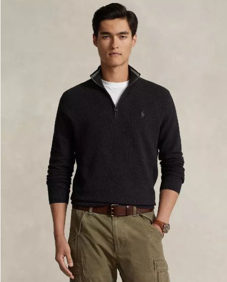 RALPH LAUREN Чорний светр Regular Fit