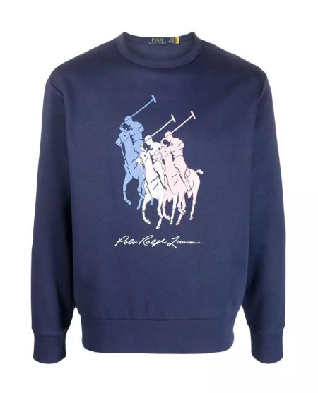 Чоловічий світшот Polo Ralph Lauren з м'якої бавовни темно-синього кольору