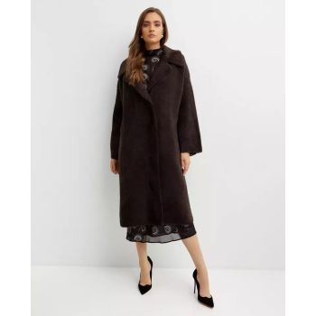 PINKO Коричневый мех Uvaggio Cappotto 