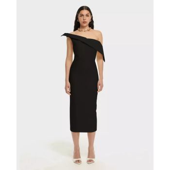 ROLAND MOURET Черное асимметричное платье