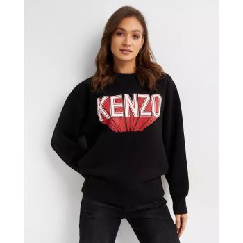 KENZO Черная толстовка из хлопка с принтом 