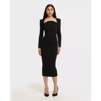 ROLAND MOURET Черное платье миди