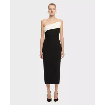 ROLAND MOURET Чорно-біла асиметрична сукня