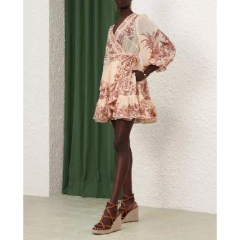 Мини-платье с конвертом ZIMMERMANN Waverly Wrap  