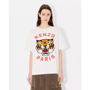 KENZO Бавовняна біла футболка Lucky Tiger