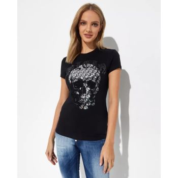 PHILIPP PLEIN Чорна сексуальна футболка Pure Skull від Philipp Plein