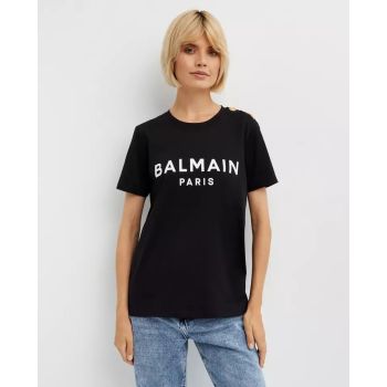 BALMAIN Чорна футболка з логотипом