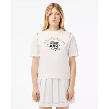 LACOSTE Біла футболка з лінії Roland Garros