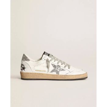 GOLDEN GOOSE Белые кроссовки Bal Star с логотипом из глиттера