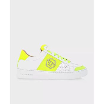 PHILIPP PLEIN Белые и желтые кроссовки Lo-Top PP Kicks 