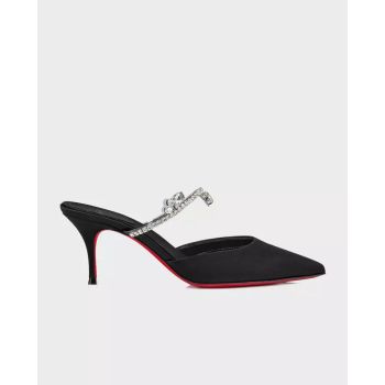 Шлепанцы на шпильке CHRISTIAN LOUBOUTIN Black Planet Queen