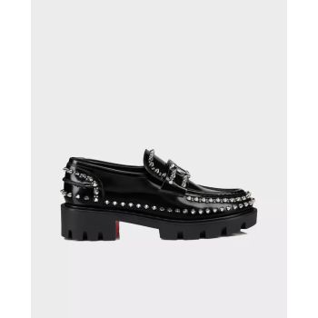 CHRISTIAN LOUBOUTIN Черные мокасины Moc Lug Spikes