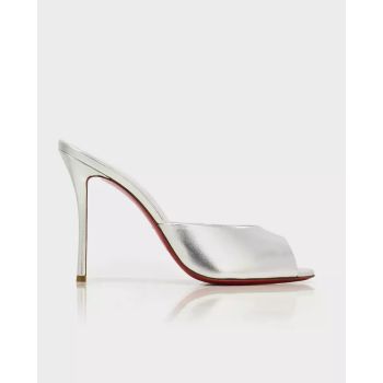 Шлепанцы на шпильке CHRISTIAN LOUBOUTIN Silver Me Dolly